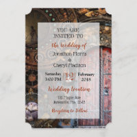 Steampunk Montre de poche Mariage Invitations