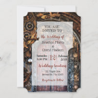 Steampunk Montre de poche Mariage Invitations