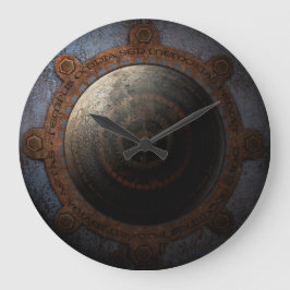 Steampunk Moon Clock Time Metal Gears Große Wanduhr