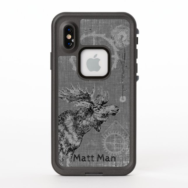 Steampunk Moose Gears Clock Works iPhone Case (Rückseite)