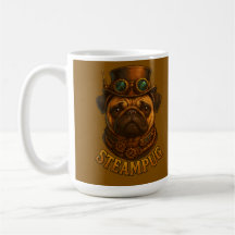 Steampunk-Mops Retro-Vintage-Design "Steampug"