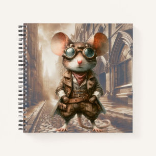 Steampunk Mouse in London Spiral Notebook Notizbuch