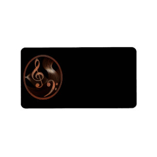 Steampunk Musik-Entwurfsaufkleber (Medium) Adressaufkleber