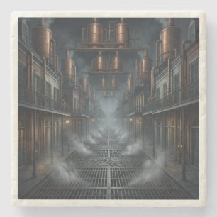 Steampunk New Orleans Industrielles Französisches  Steinuntersetzer