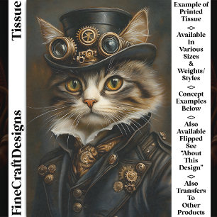 Steampunk Niedlich Chic Cat Kitten BR6 Decoupage Seidenpapier