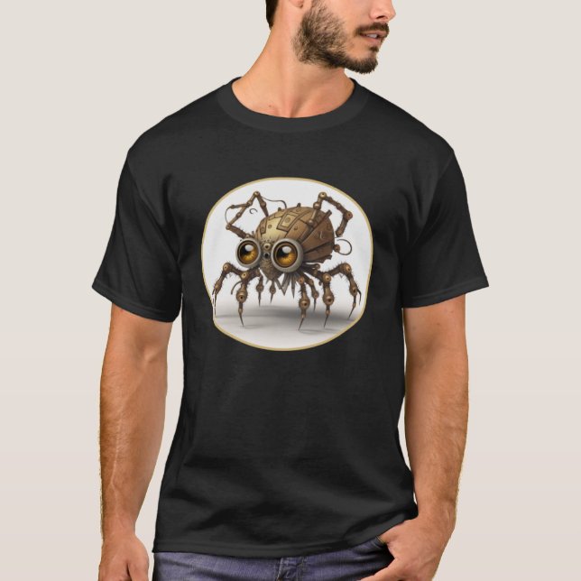 Steampunk Niedlich Spider Retro Scifi Mechanisches T-Shirt (Vorderseite)
