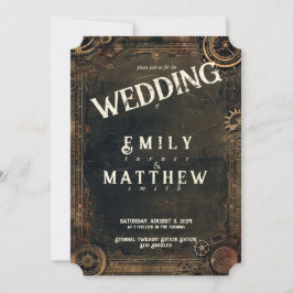 Steampunk Noir Affair Einladung zur Hochzeit