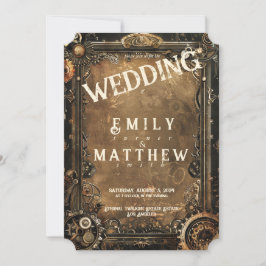 Steampunk Noir Affair Einladung zur Hochzeit