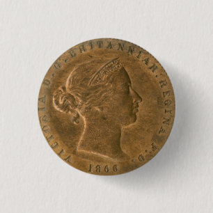 Steampunk Nostalgic 1866 Britische Penny Art Button