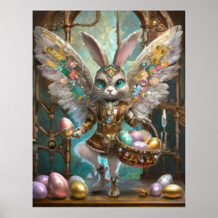 Steampunk Oaster Bunny Angel Knight's Apprentice Poster