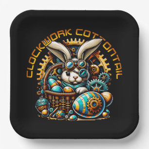 Steampunk Oaster Bunny Pappteller