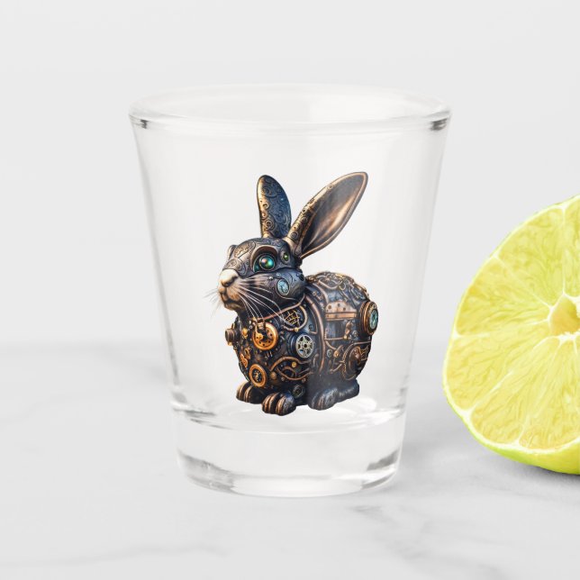 Steampunk Oaster Bunny Schnapsglas (Vorderseite)
