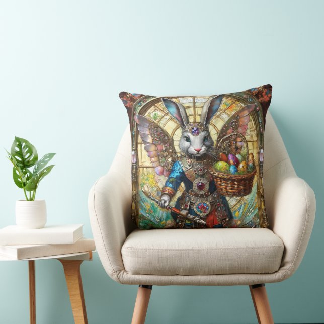 Steampunk Oaster Bunny Warrior Angel Kissen (Stuhl )
