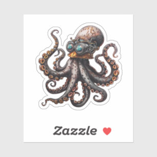 Steampunk Octopus Aufkleber