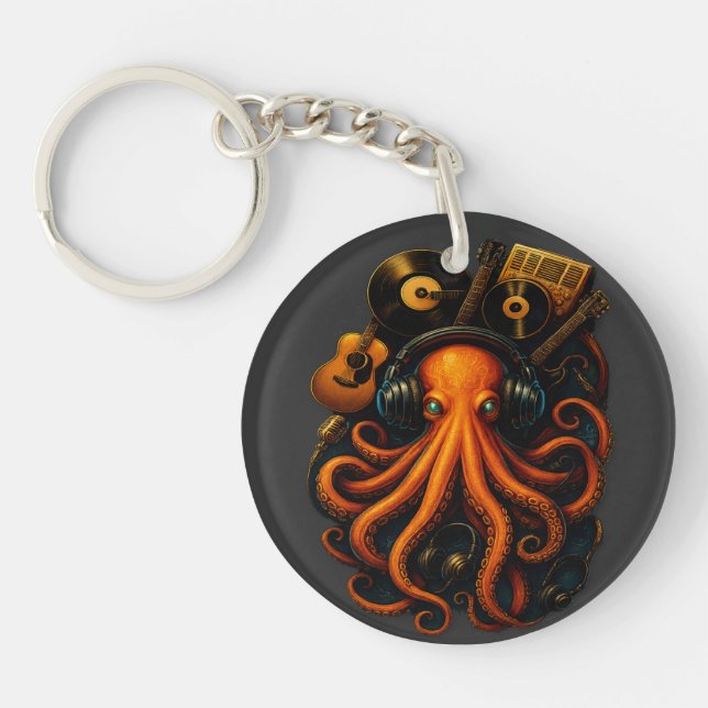"Steampunk Octopus Schlüsselanhänger - Vintager Na (Vorderseite)