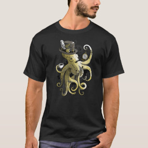 Steampunk-Oktopus-Kaffeemaschine Octopus Krake T-Shirt