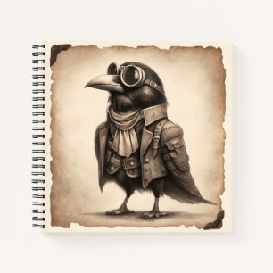 Steampunk Old Crow Foto Spiral Notebook Notizbuch