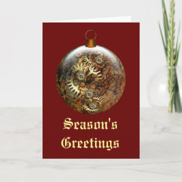 Steampunk Ornament Holiday Card Feiertagskarte