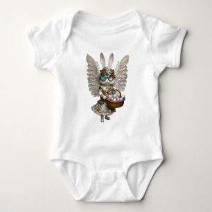 Steampunk-Osterhase-Engelsmädchen Baby Strampler