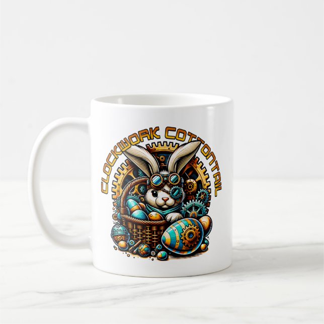 Steampunk-Osterhase Kaffeetasse (Links)