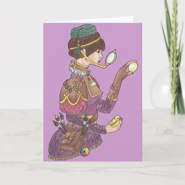 Steampunk Ostern Feiertagskarte (Vorderseite)