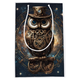 Steampunk Owl Mittlere Geschenktüte