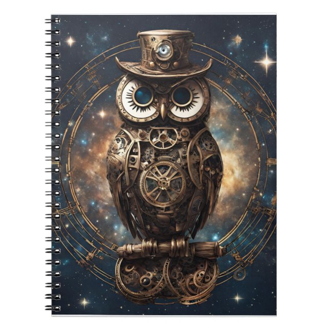 Steampunk Owl Notizblock (Vorderseite)