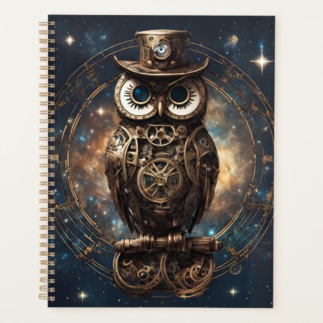 Steampunk Owl Planer (Vorderseite)