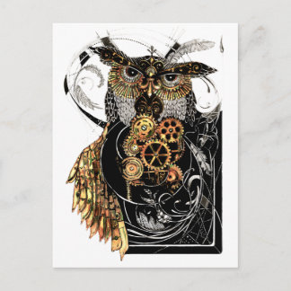 Steampunk Owl Postkarte