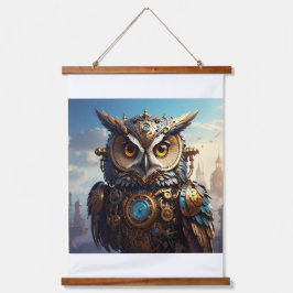 Steampunk Owl Wall Art - Victorian Mechanical Bird Wandteppich Mit Holzrahmen