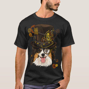 Steampunk Papillon Dog Steampunk Lovers Gift Pull T-Shirt