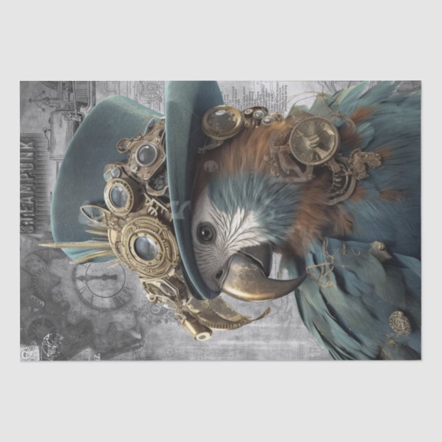 Steampunk Parrot Seidenpapier (Vorderseite)