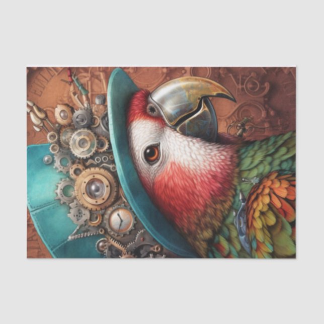 Steampunk Parrot Seidenpapier (Vorderseite)