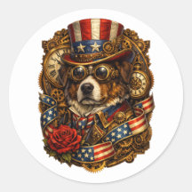 Steampunk-patriotischer Hund
