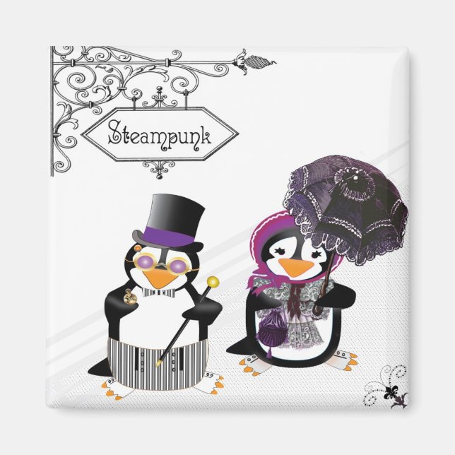 Steampunk Penguins Magnet (Vorne)