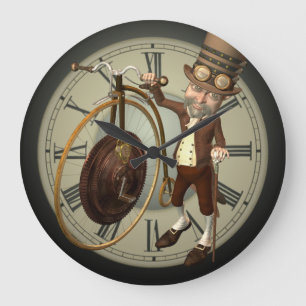 Steampunk Penny Farthing Große Wanduhr