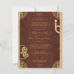 Steampunk Petite Invitation Rectangulaire