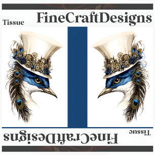 Steampunk Pfau Mit Hut Découpage LR 135 Seidenpapier