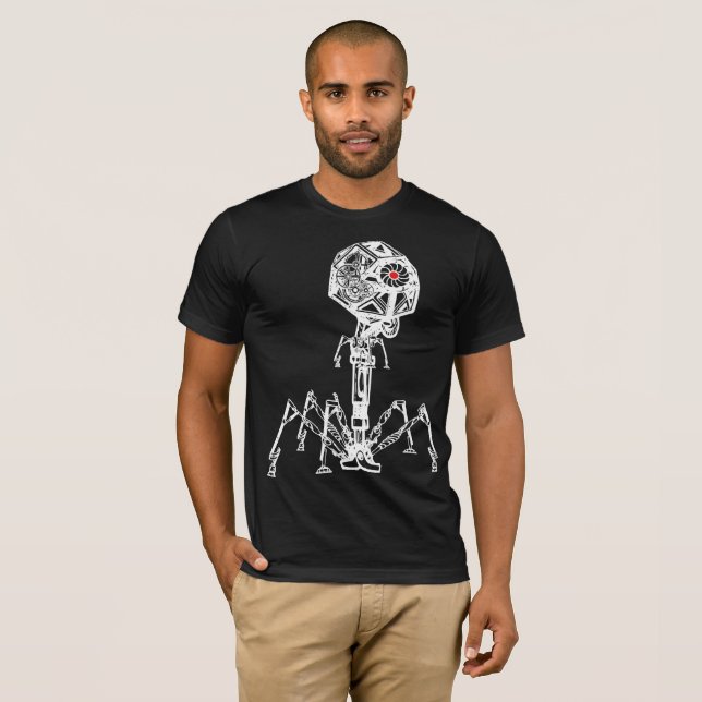 Steampunk_Phage in lebender Farbe T-Shirt (Vorne ganz)
