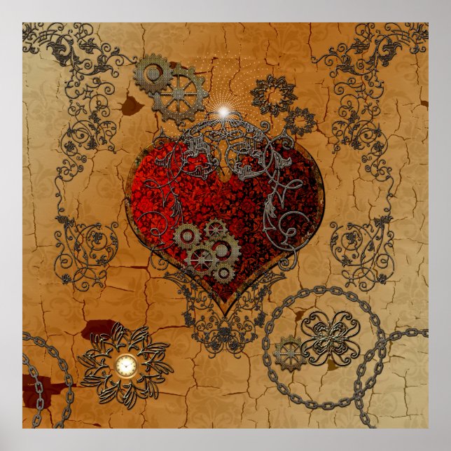 Steampunk, phantastisches Herz Poster (Vorne)