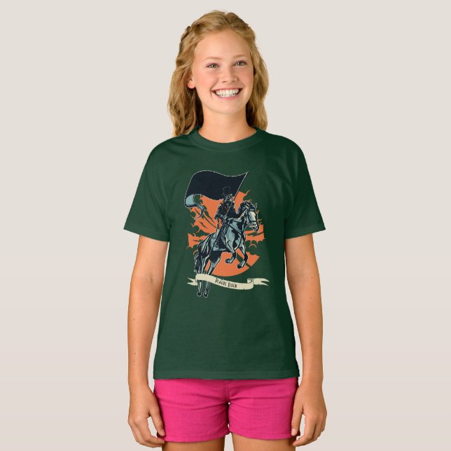 Steampunk Plague Rider Doctor on Horseback w/Flag T-Shirt (Vorne ganz)