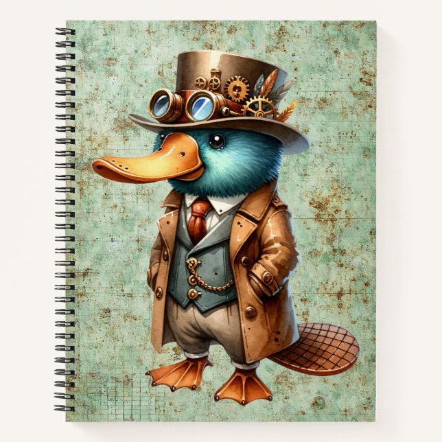 Steampunk Platypus Notizbuch (Vorderseite)
