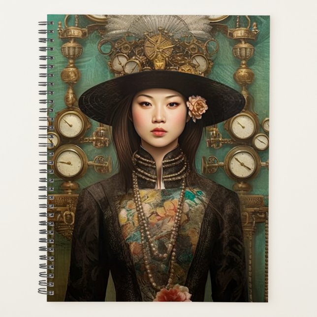 Steampunk-Portrait einer Lady Planer (Vorderseite)