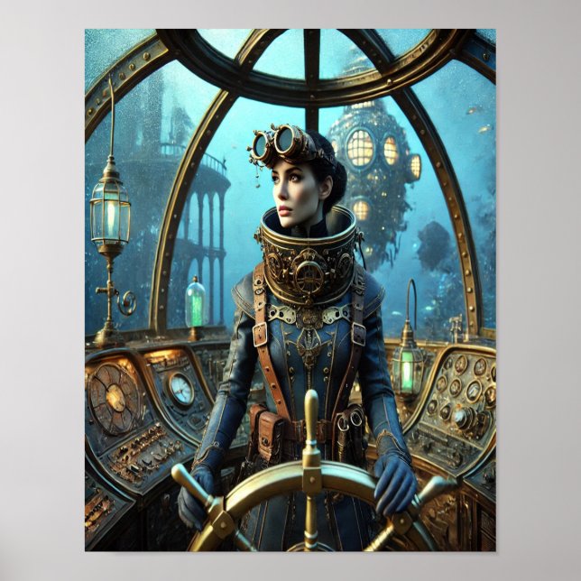 Steampunk Poster 34, Der Tauchnavigator (Vorne)