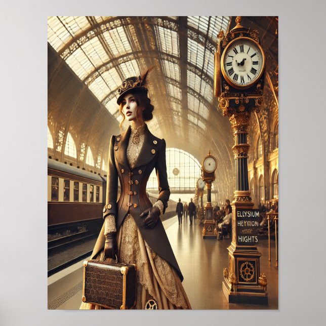 Steampunk Poster 39, Der Bahnhof Debutante (Vorne)