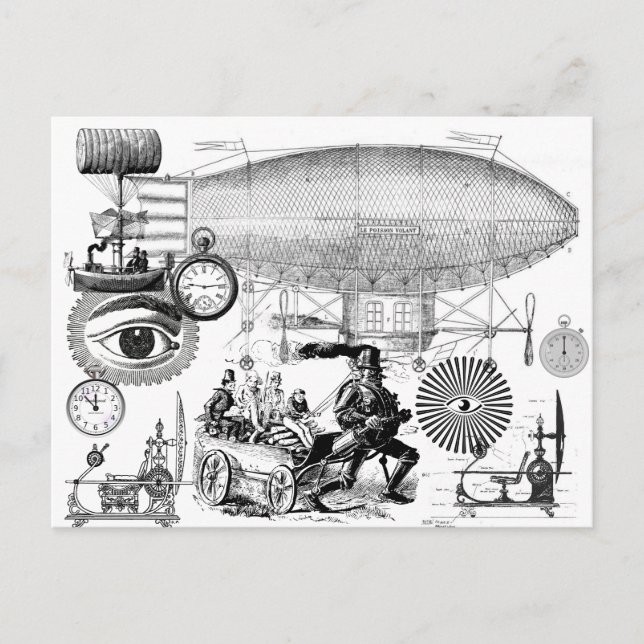 Steampunk Postkarte (Vorderseite)