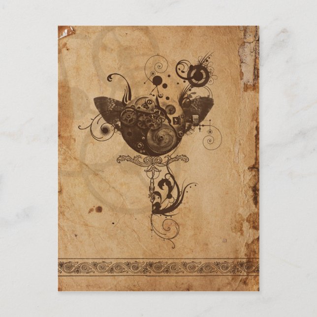Steampunk Postkarte (Vorderseite)