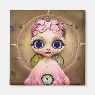 Steampunk-Puppe in Pink Magnet