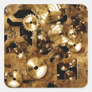 Steampunk Quadratischer Aufkleber