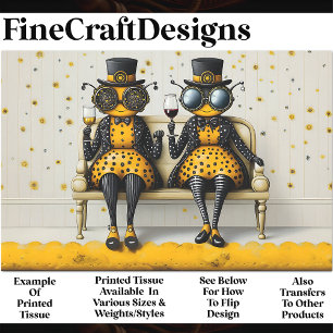 Steampunk Queen Bees + Wine AM7 Decoupage Seidenpapier